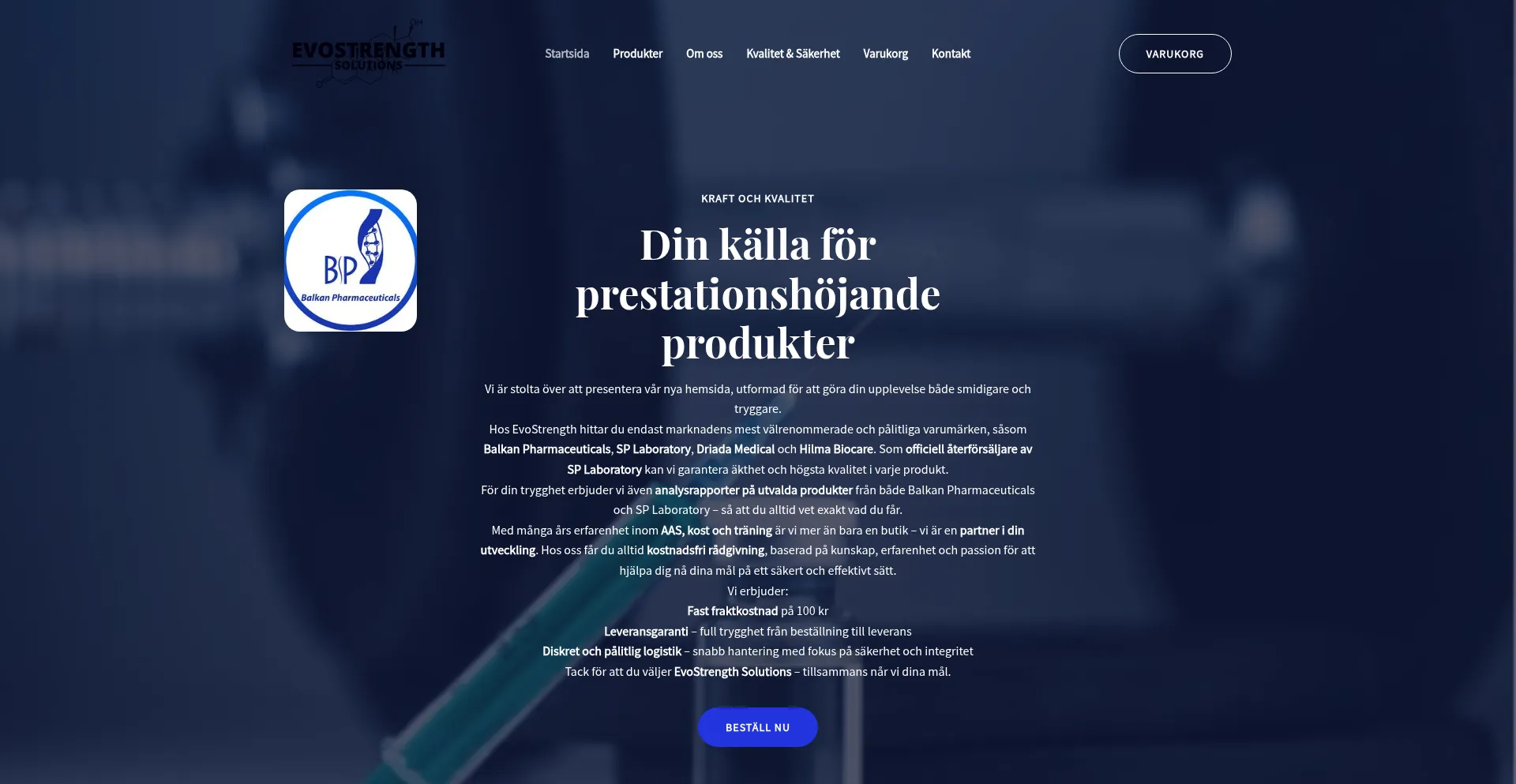 Website screenshot of Evostrength.net
