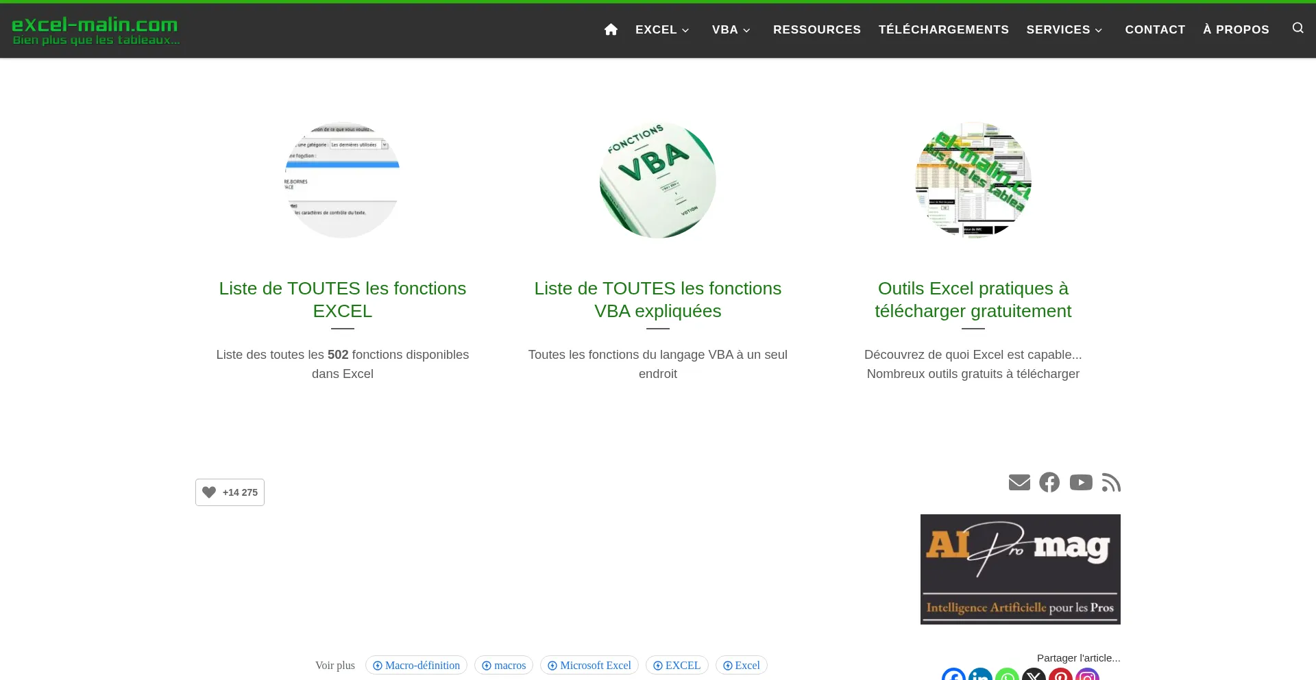 Excel-malin.com Screenshot