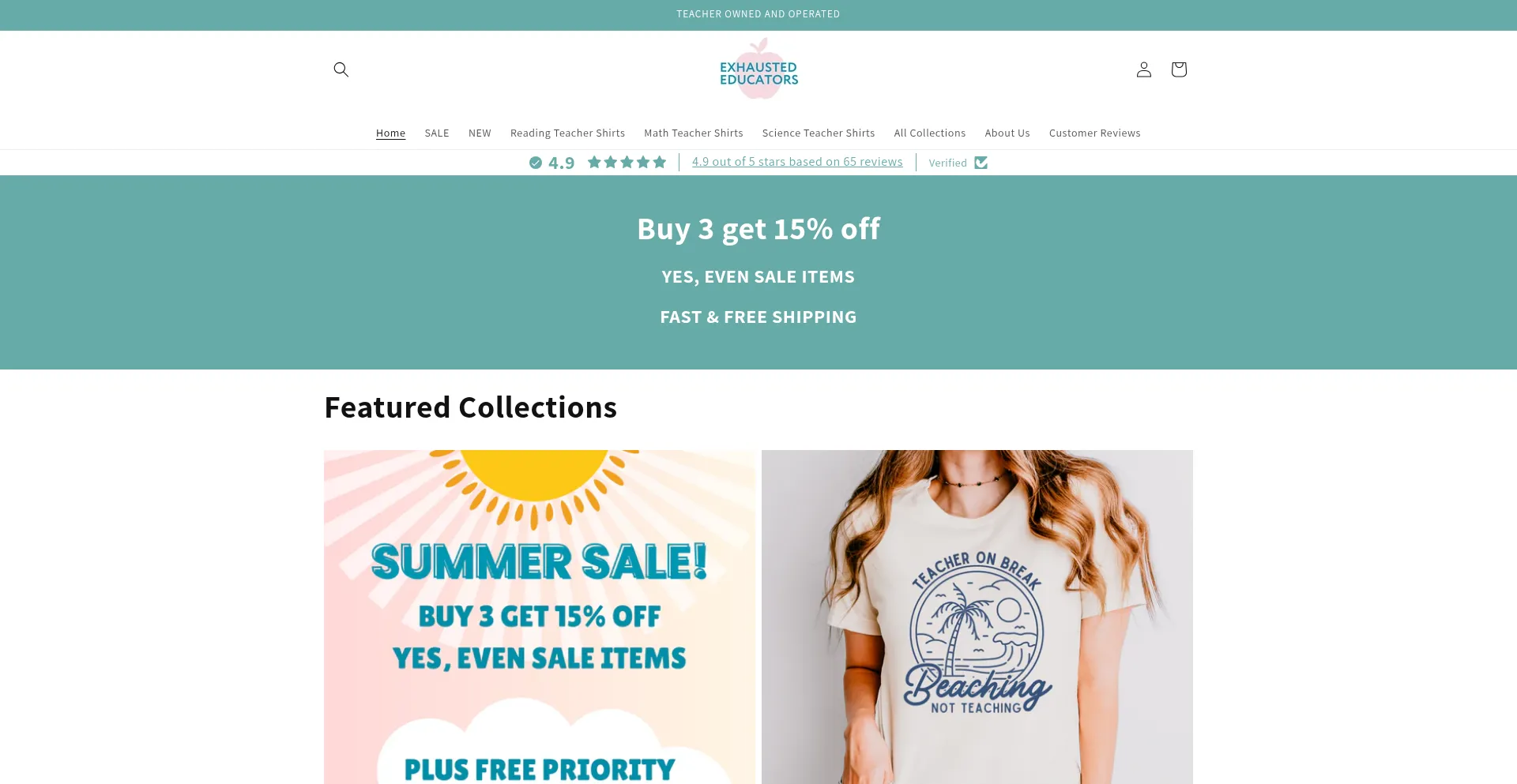 Website screenshot of Exhaustededucators.com