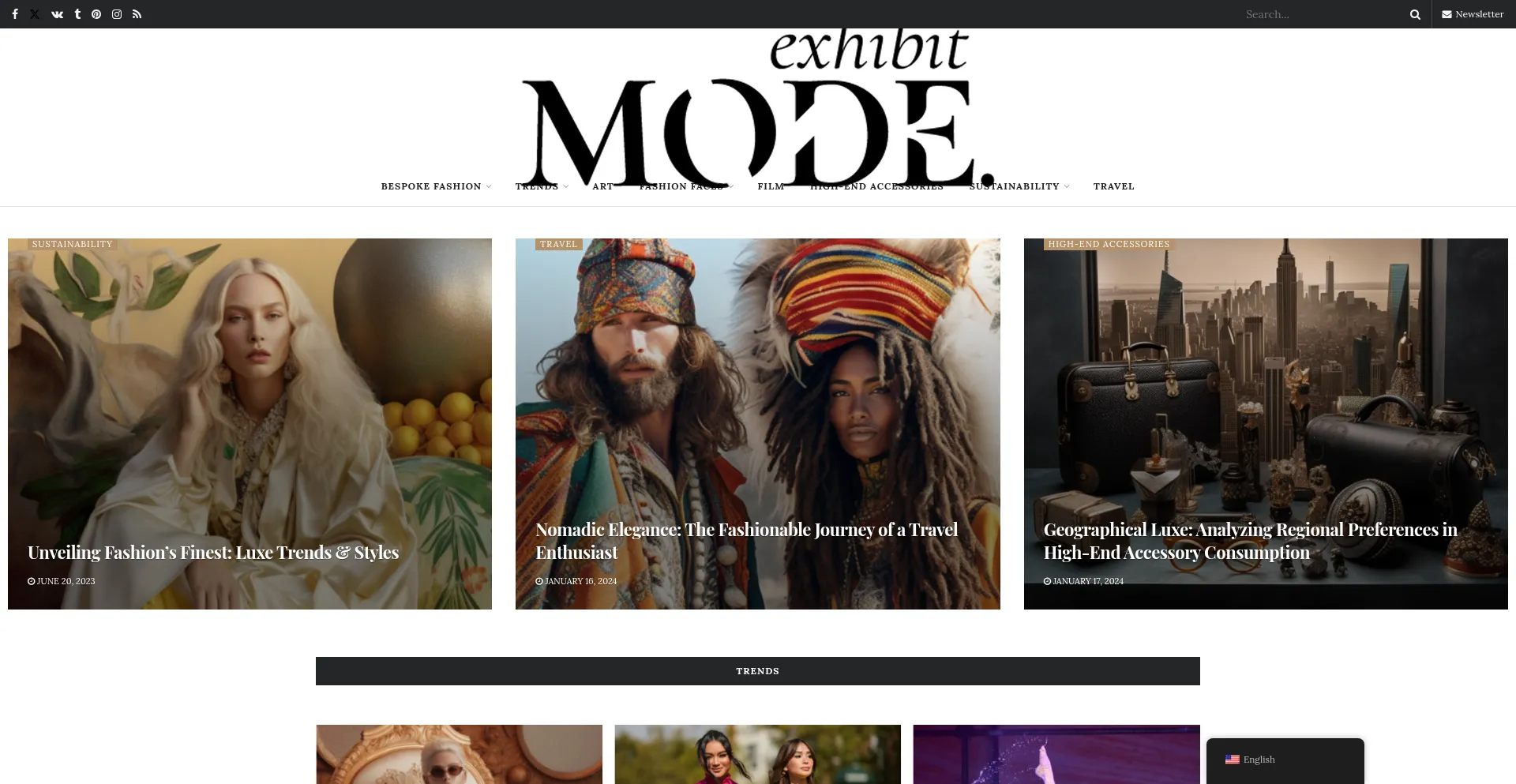 Exhibitmode.com Screenshot