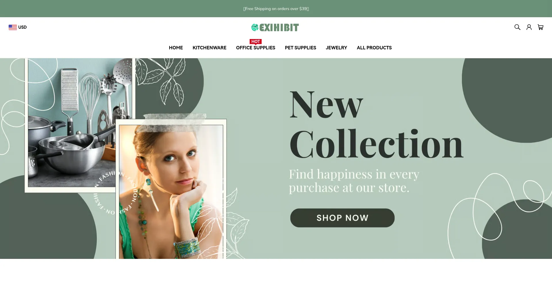 Website screenshot of Exihibit.com