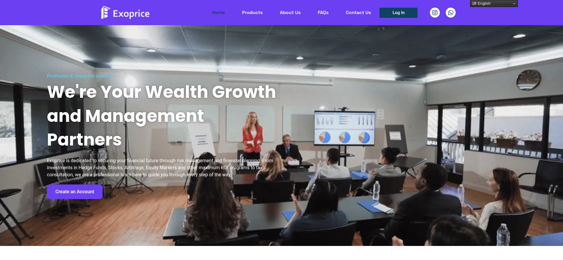 Website screenshot of Exoprice.com