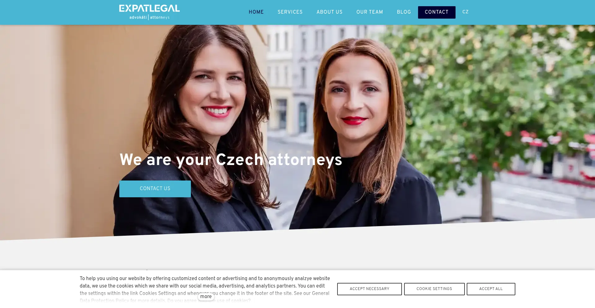 Website screenshot of Expatlegal.cz