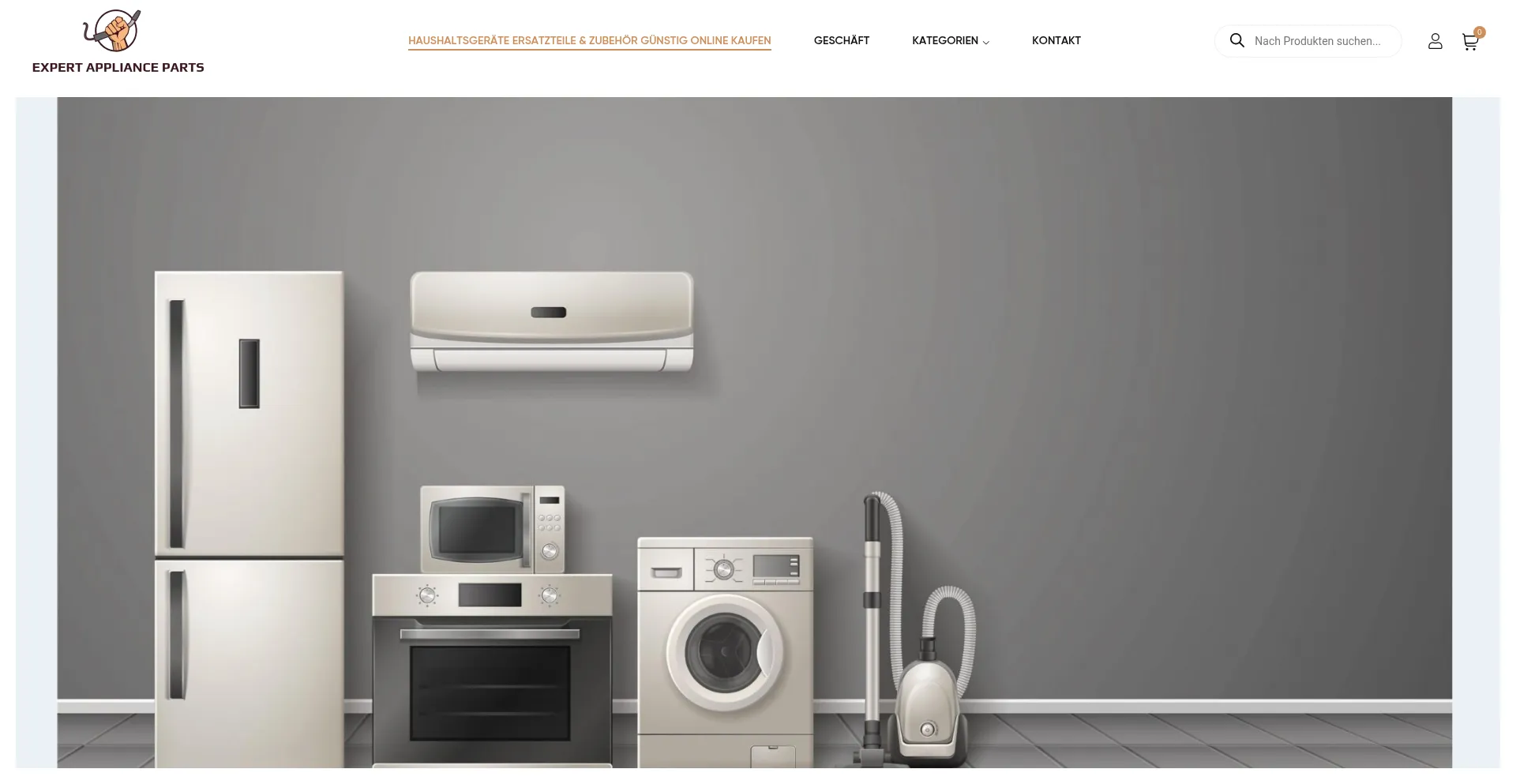 Website screenshot of Expertapplianceparts.com