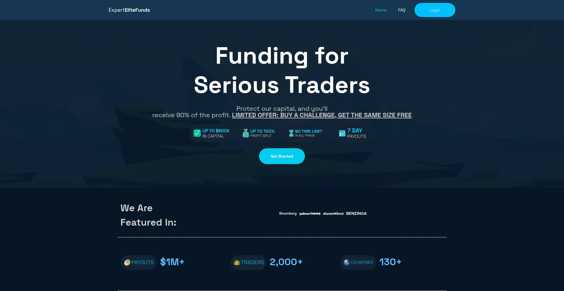 Website screenshot of Expertelitefunds.com