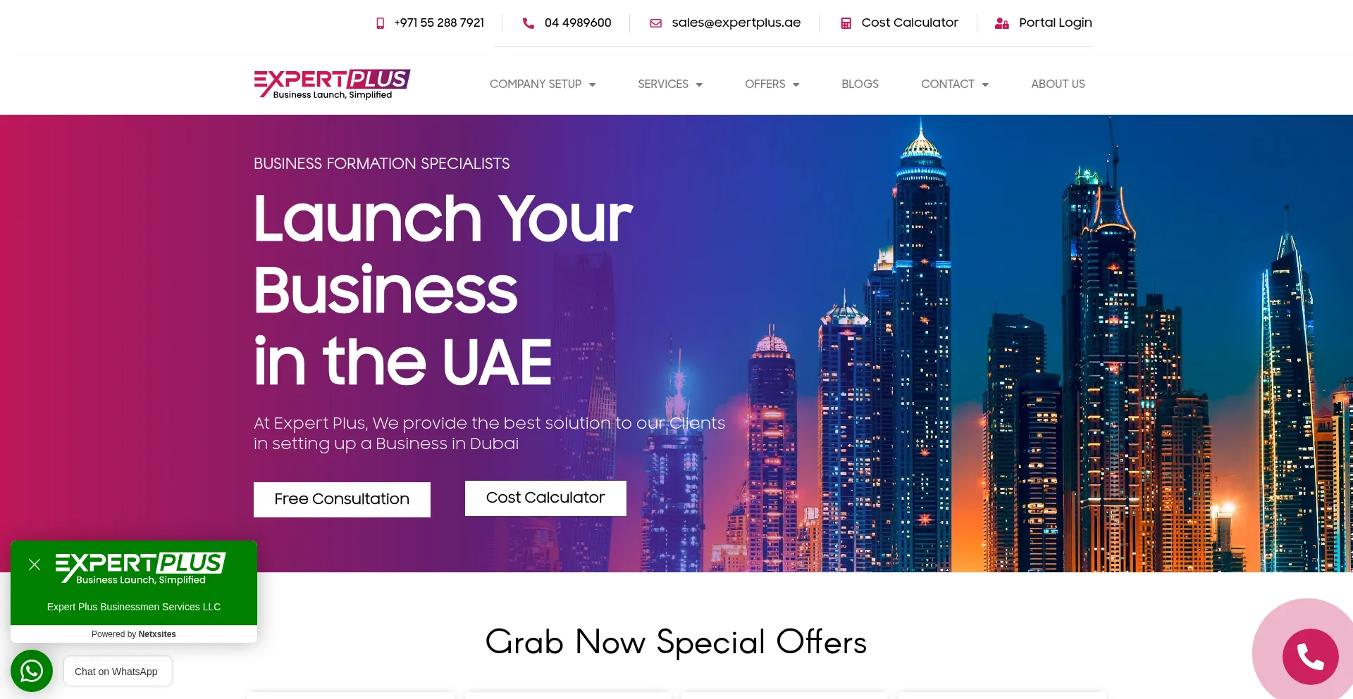 Website screenshot of Expertplus.ae