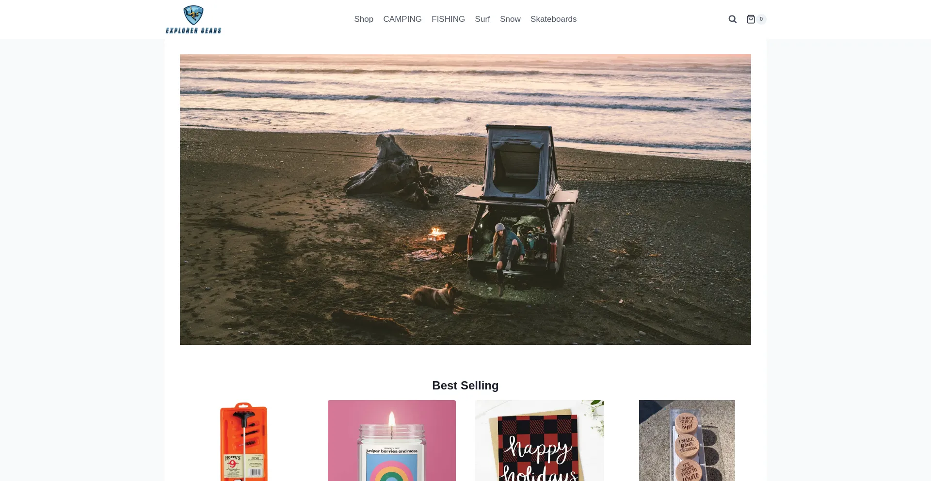 Website screenshot of Explorergears.com