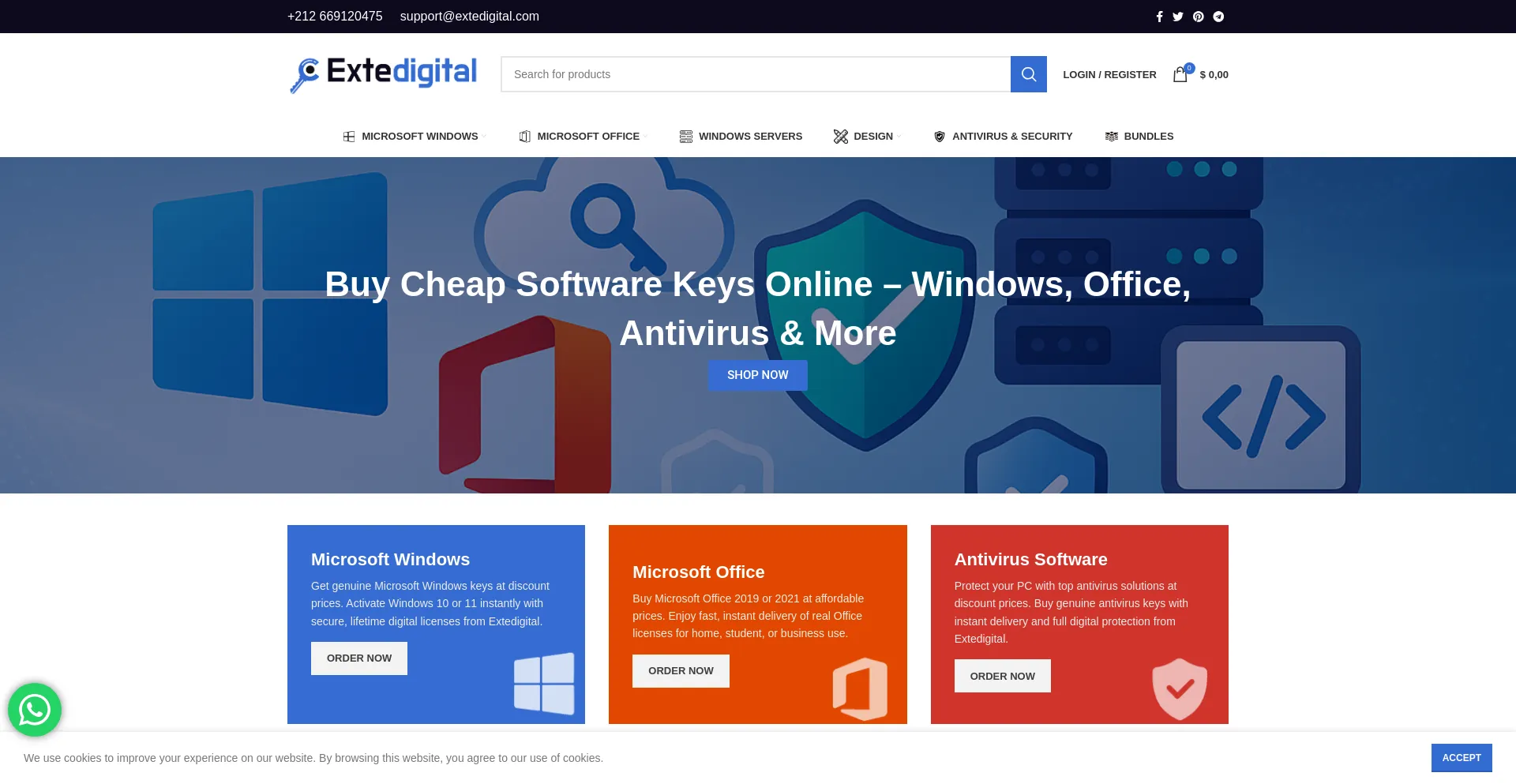 Website screenshot of Extedigital.com