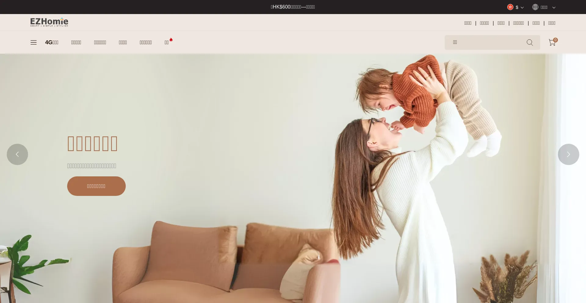 Website screenshot of Ez-homie.com