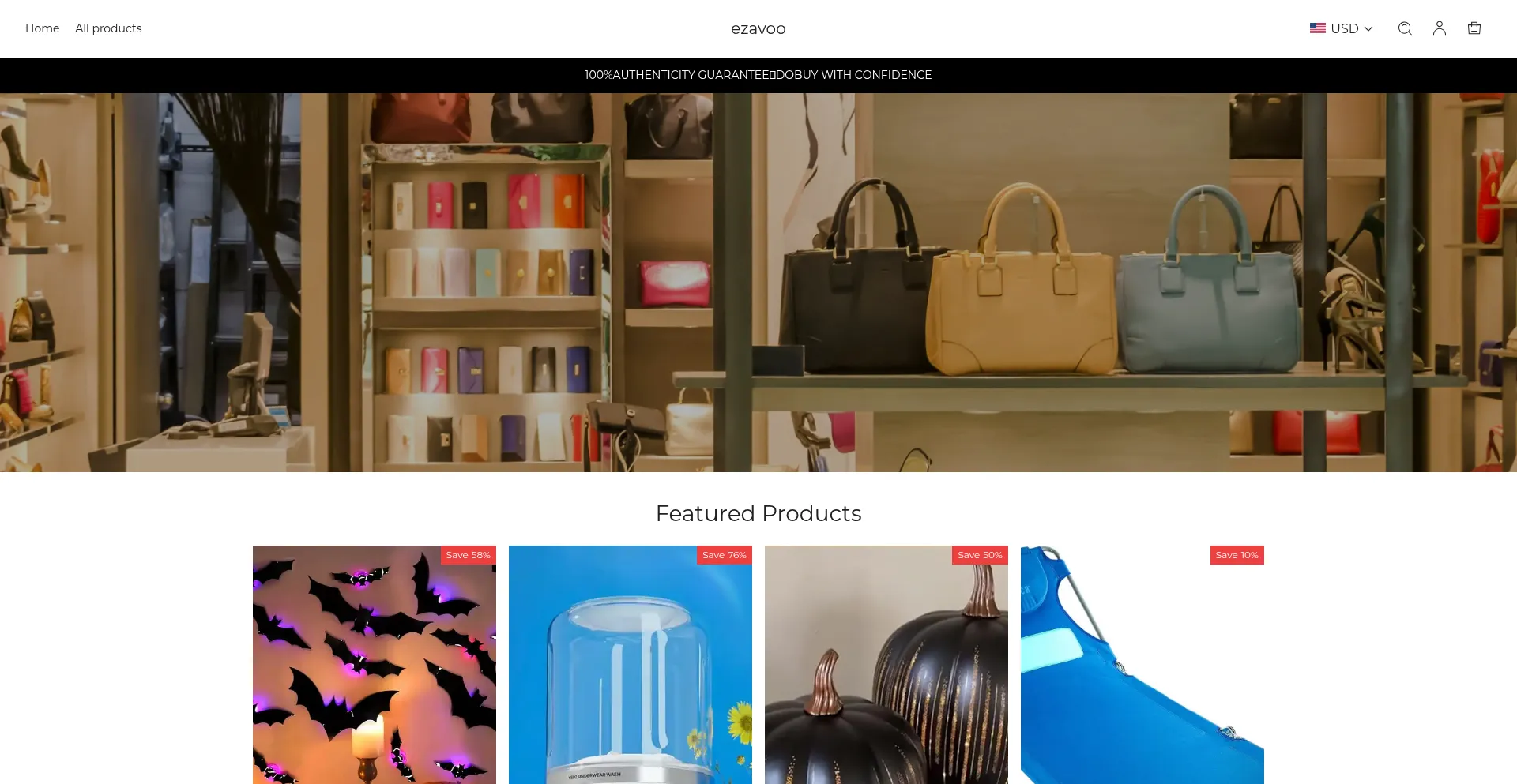 Website screenshot of Ezavoo.com