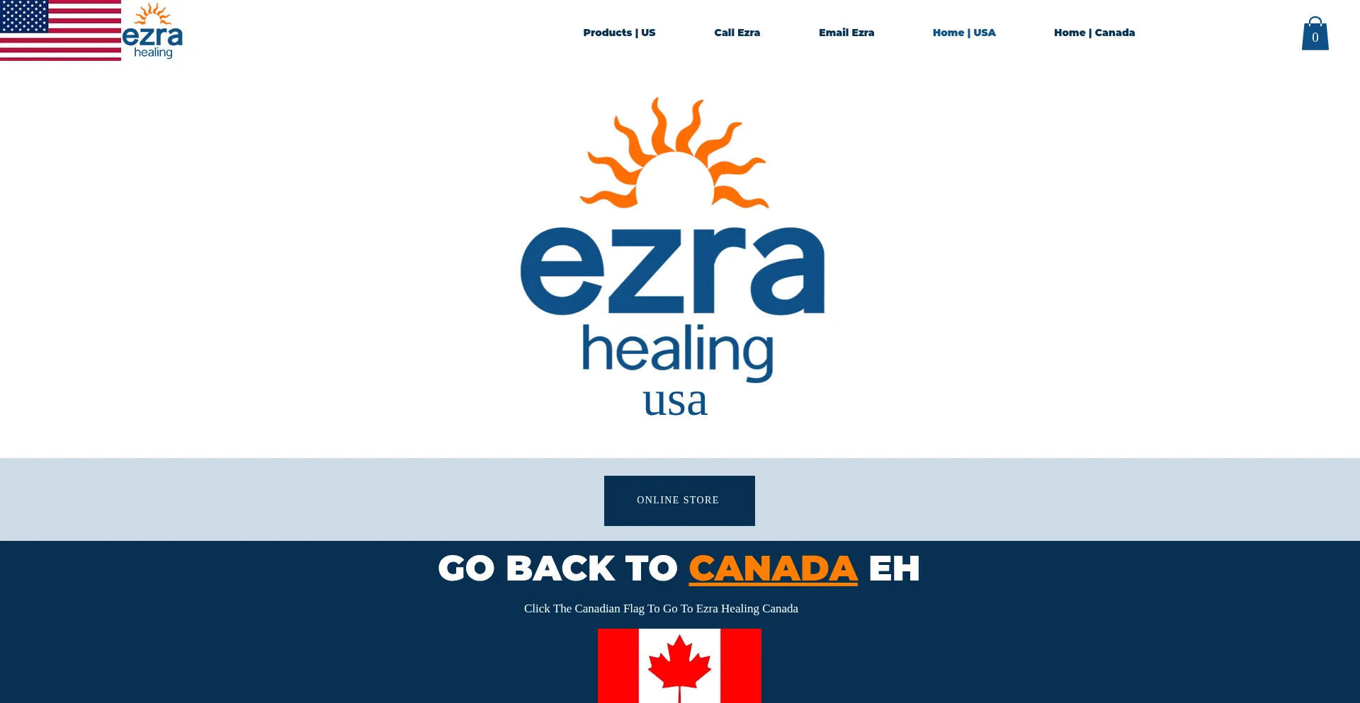 Website screenshot of Ezrahealingusa.com