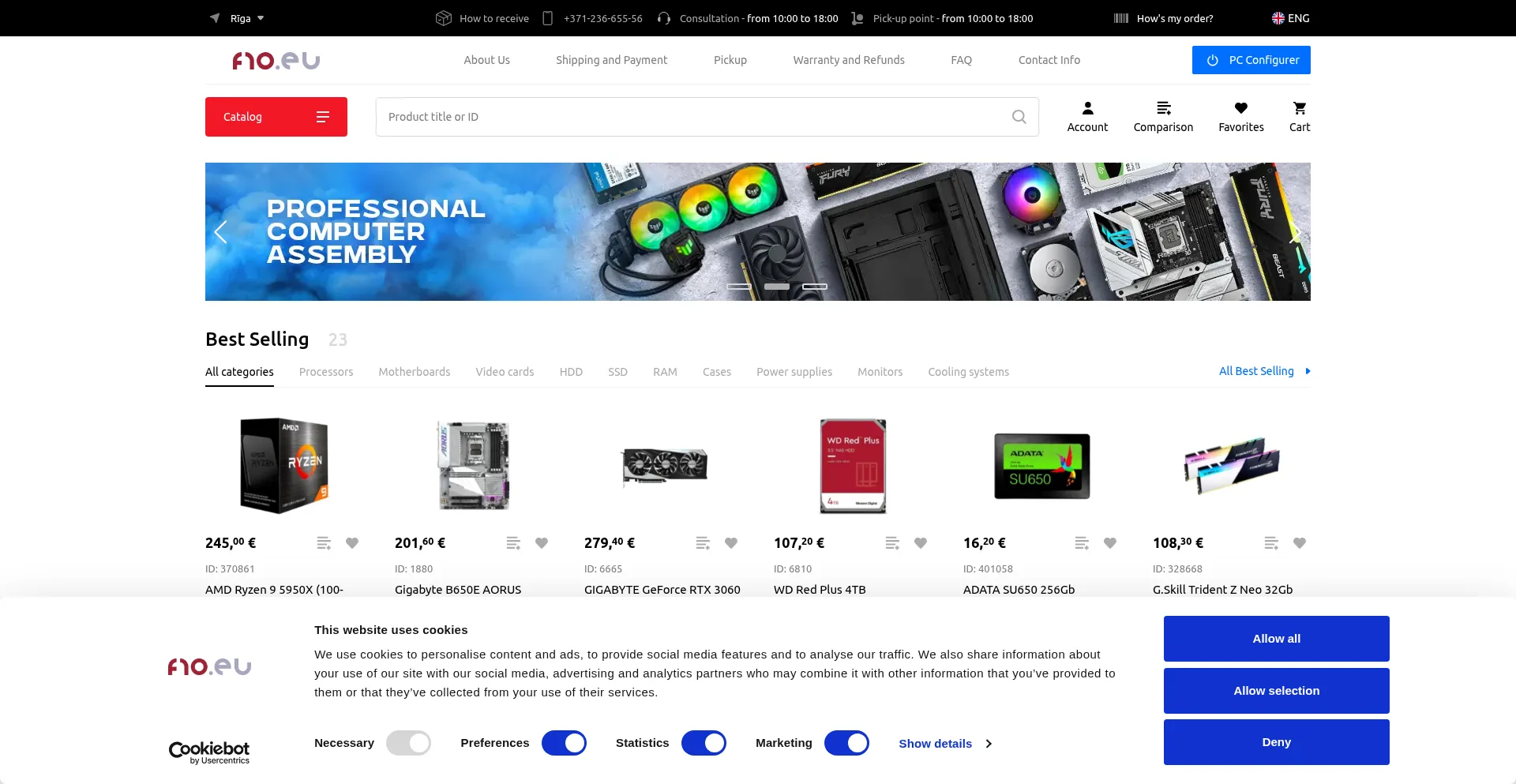 Website screenshot of F10.eu