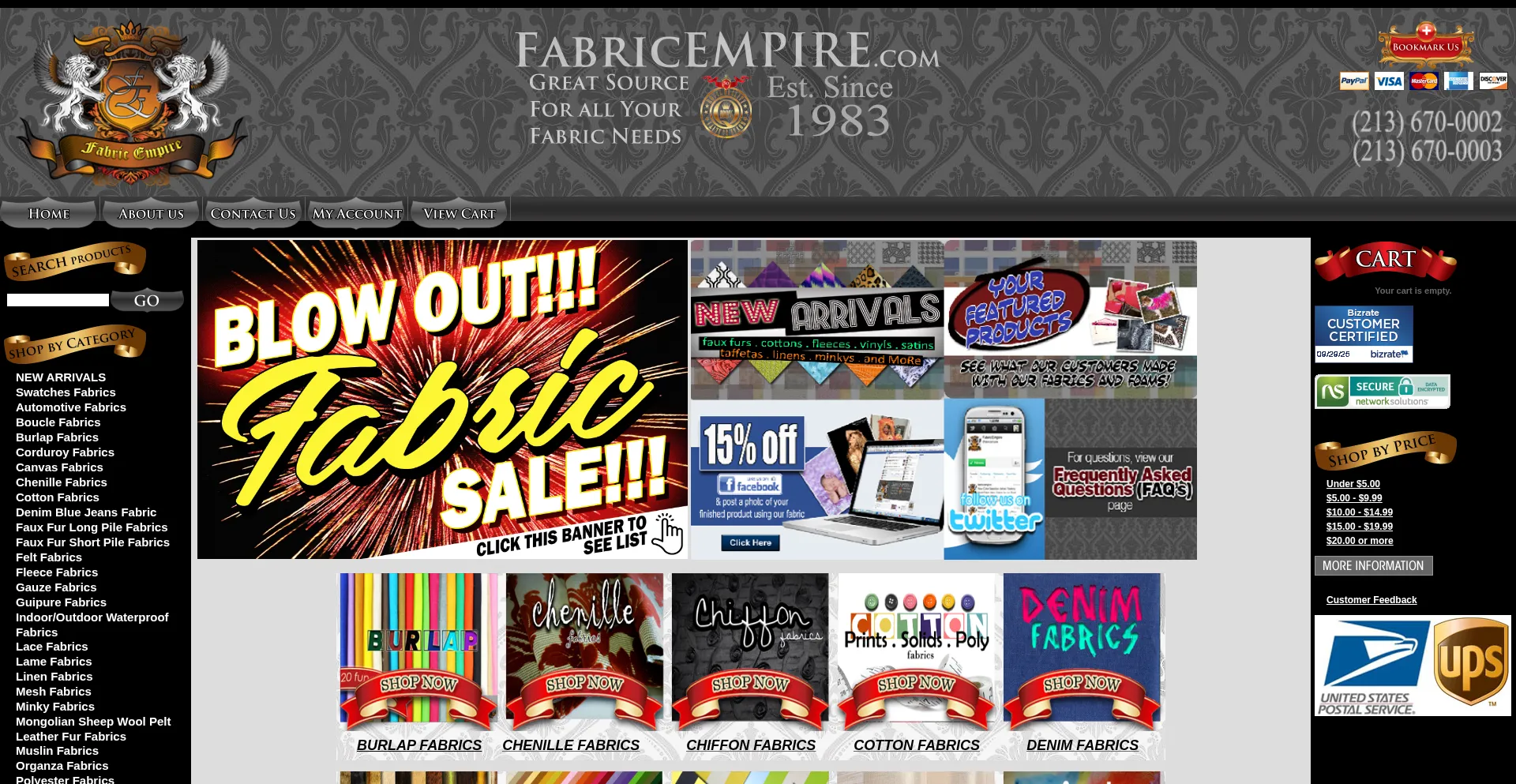 Fabricempire.com Screenshot