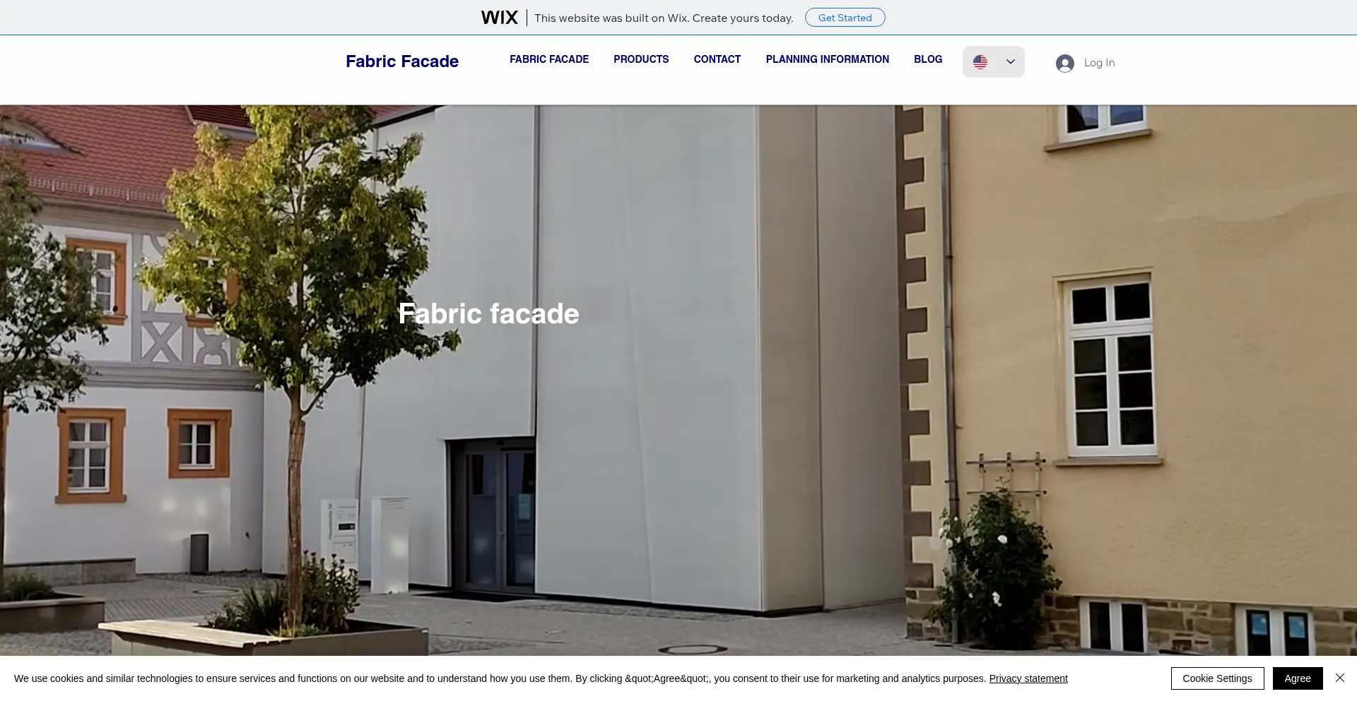 Website screenshot of Fabricfacade.com
