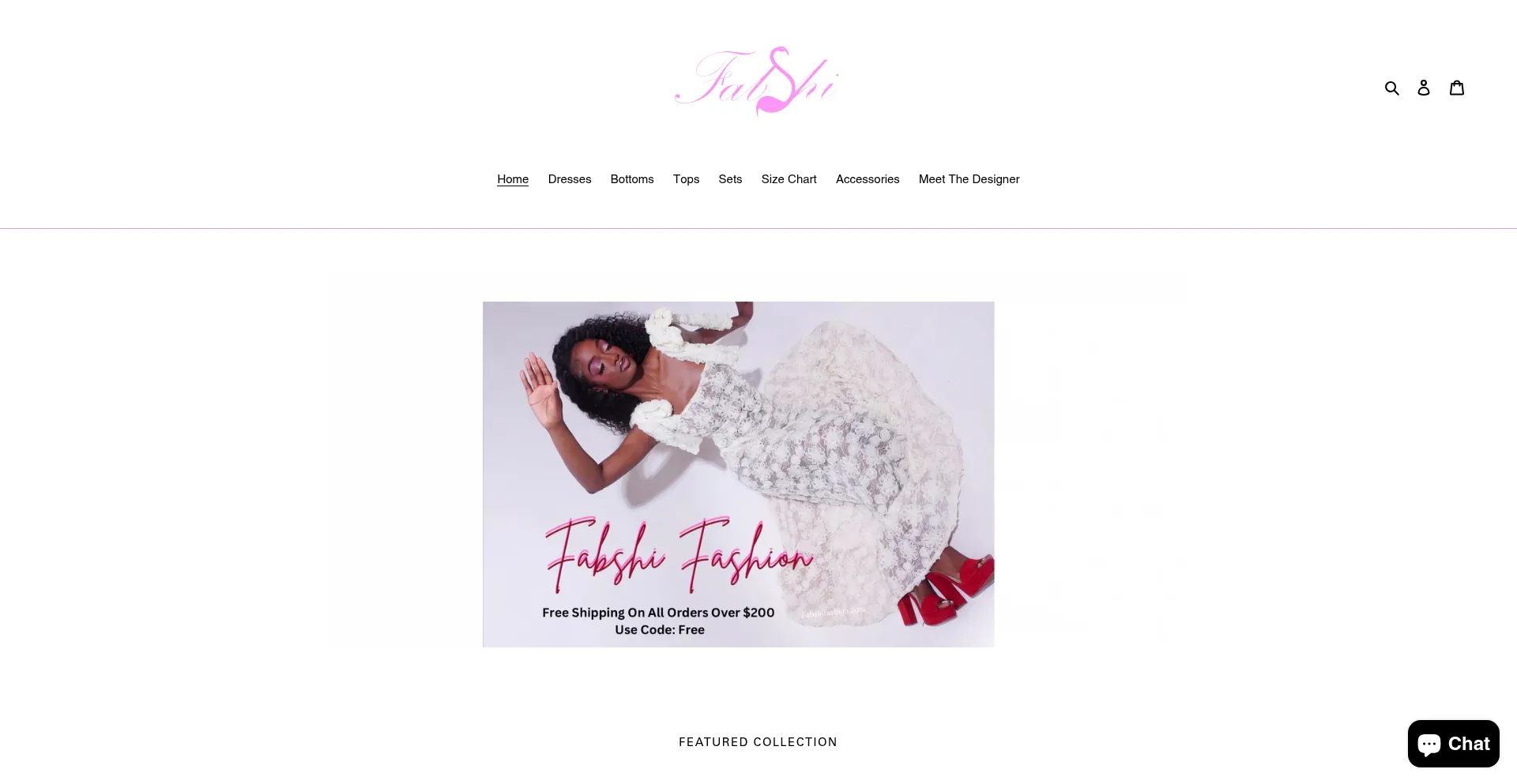 Website screenshot of Fabshifashion.com