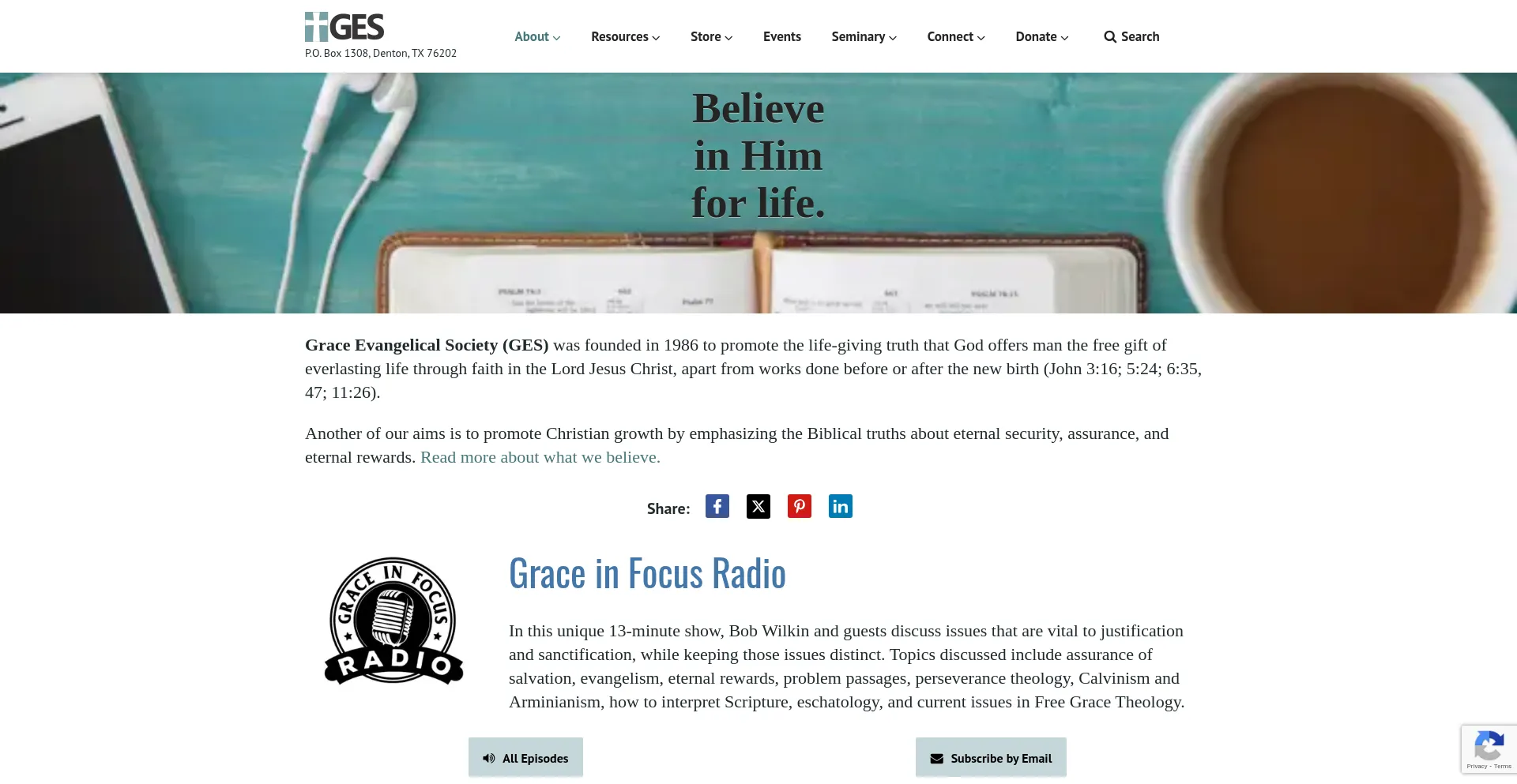 Website screenshot of Faithalone.org