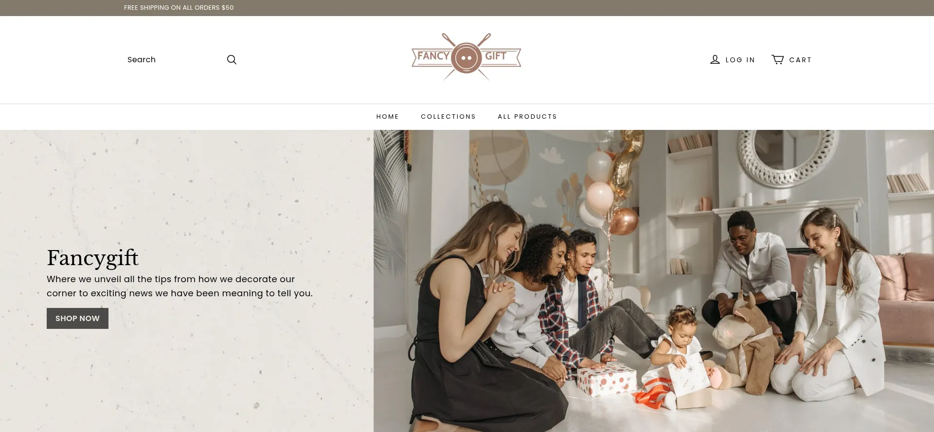 Website screenshot of Fancysgift.com