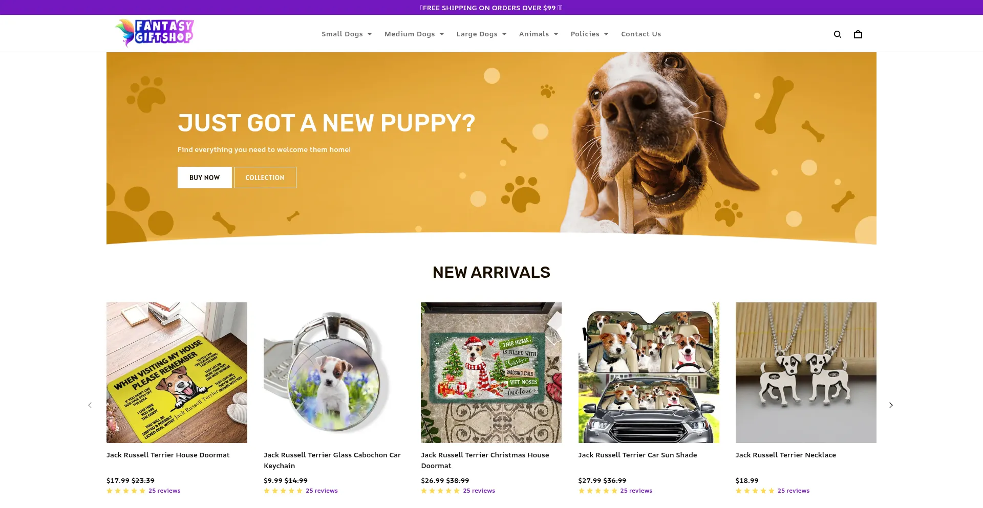 Website screenshot of Fantasy-gift-shop.com