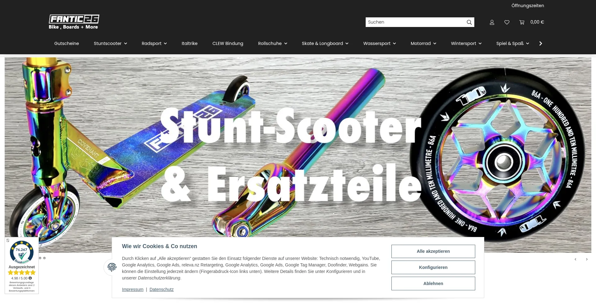 Website screenshot of Fantic26.de