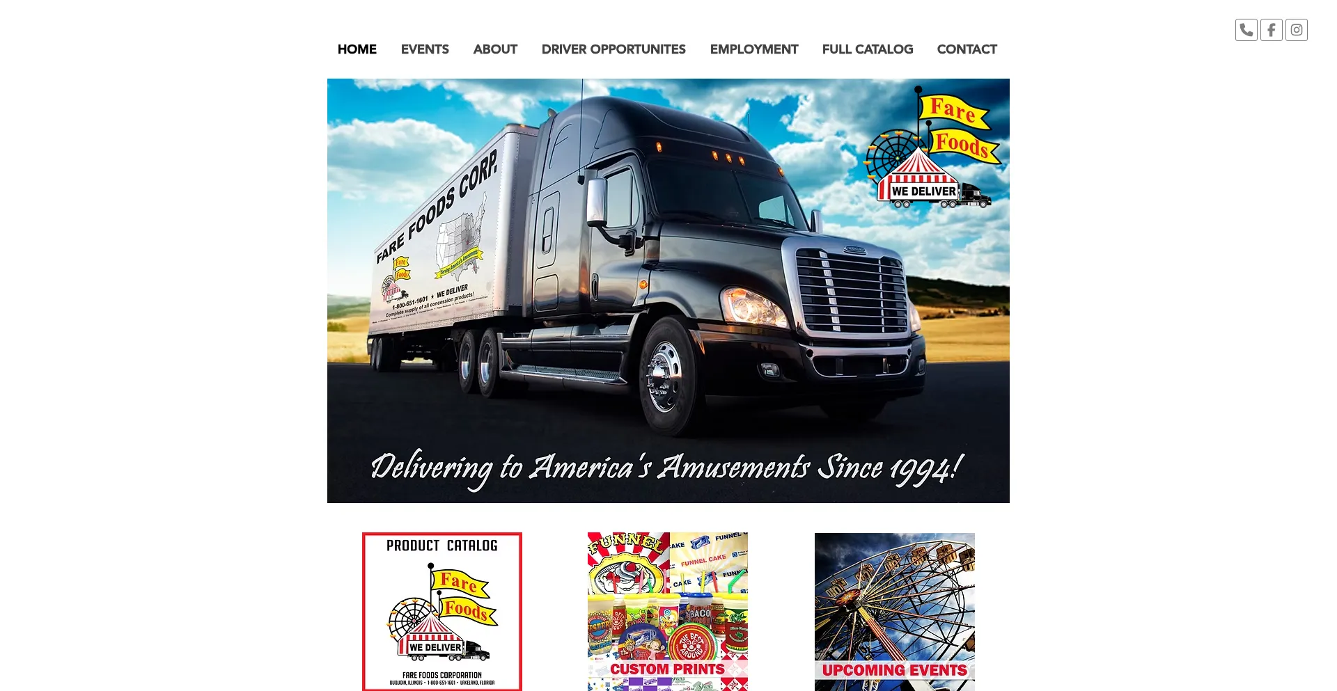 Website screenshot of Farefoods.com