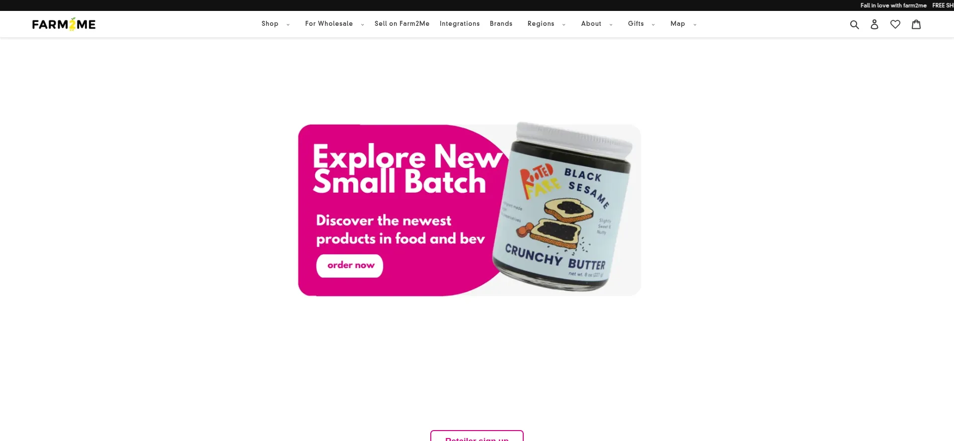 Website screenshot of Farm2.me