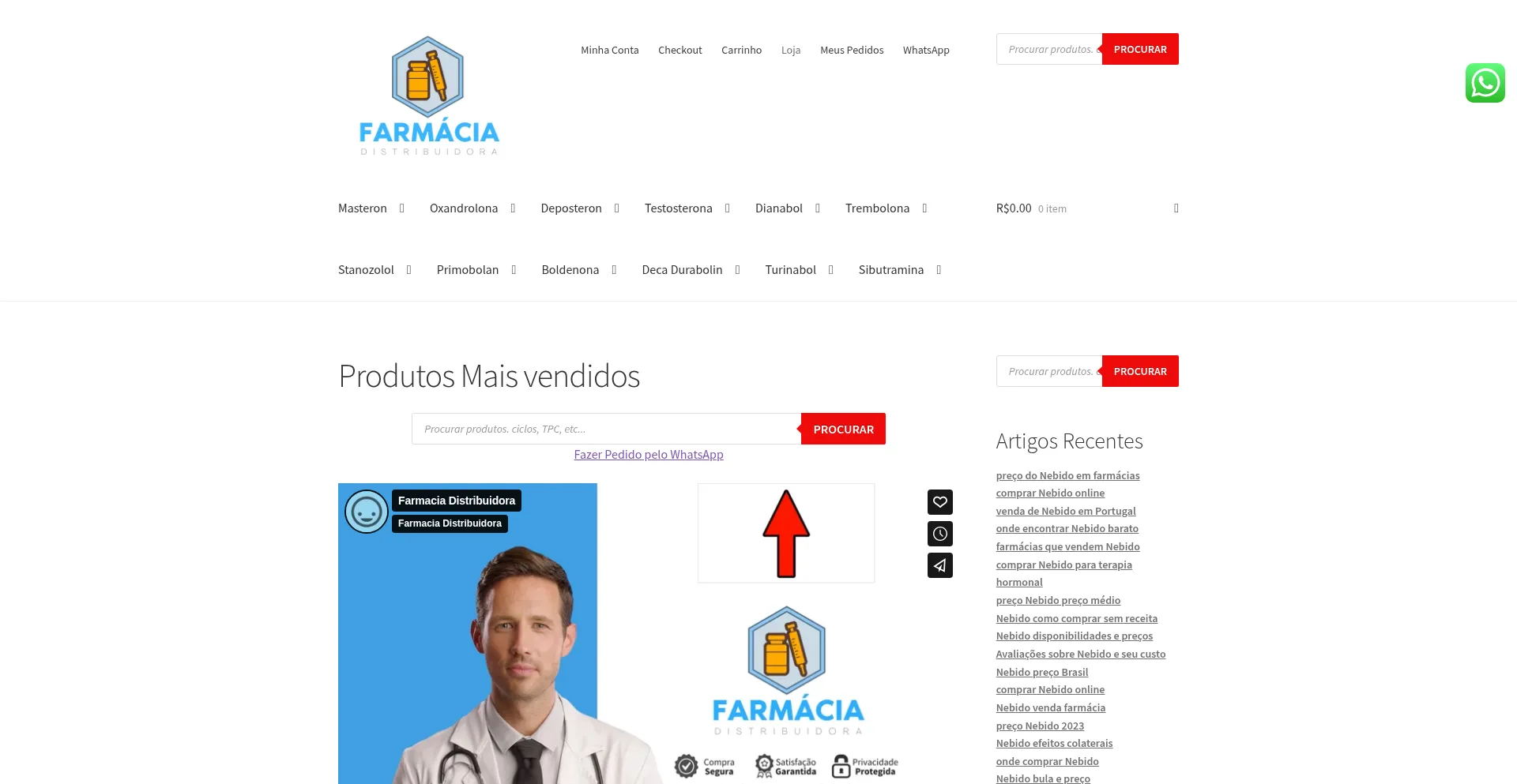 Website screenshot of Farmaciadistribuidora.org