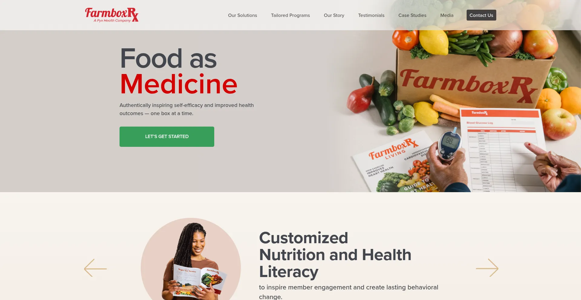 Website screenshot of Farmboxrx.com