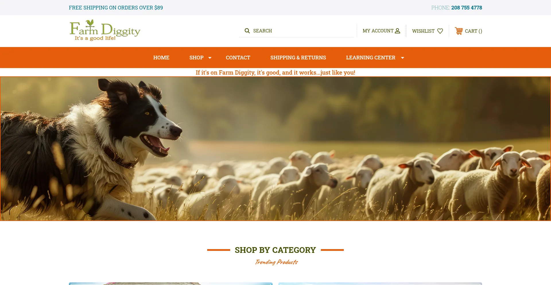 Website screenshot of Farmdiggity.com