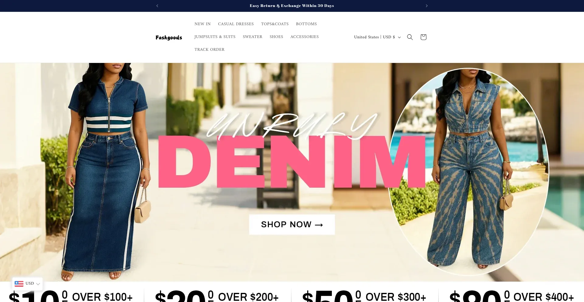 Website screenshot of Fashgoods.com