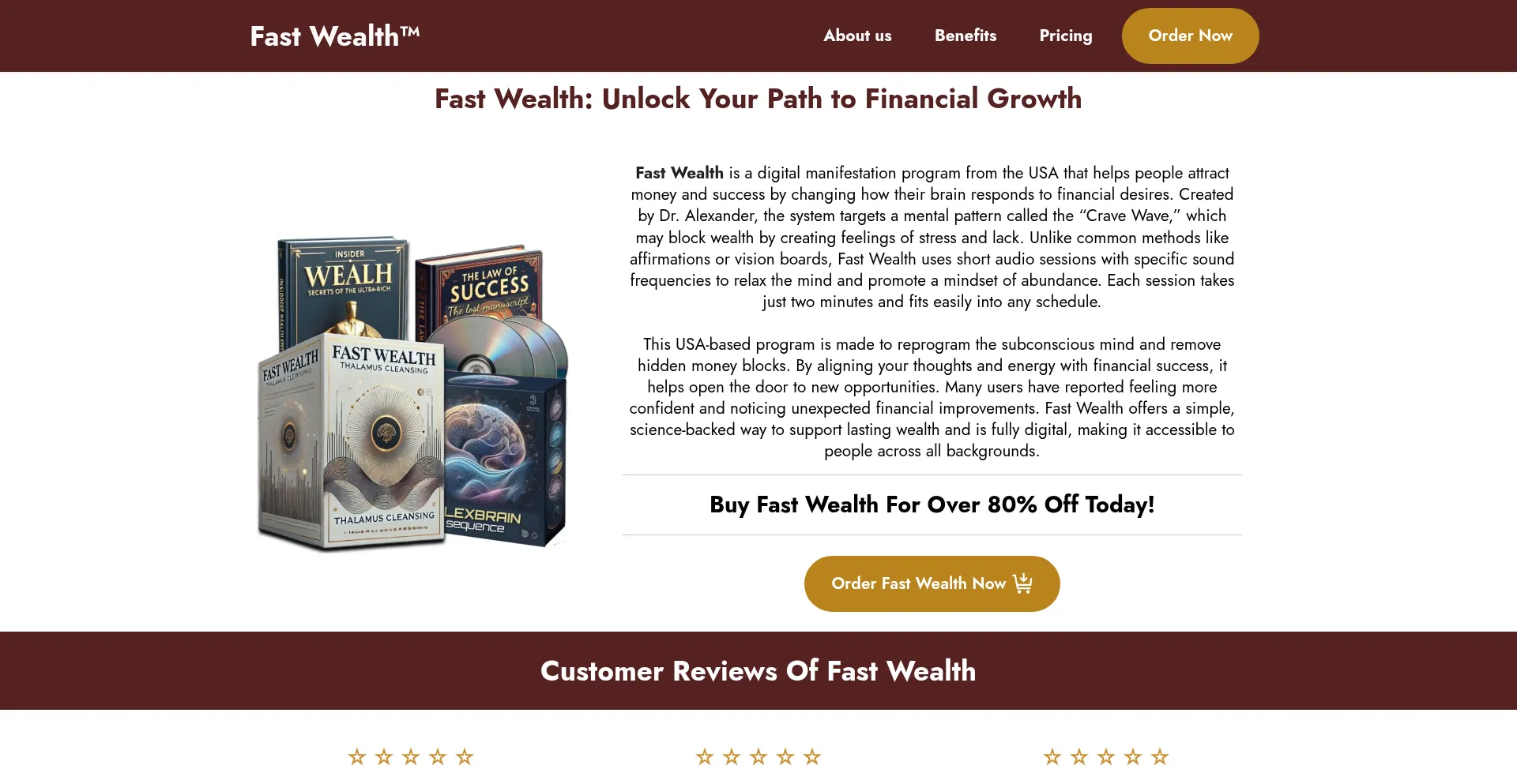 Website screenshot of Fast-wealth.us