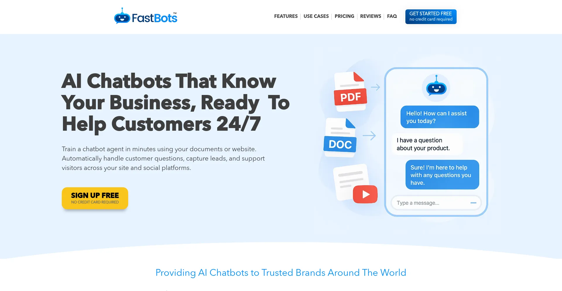 Website screenshot of Fastbots.site
