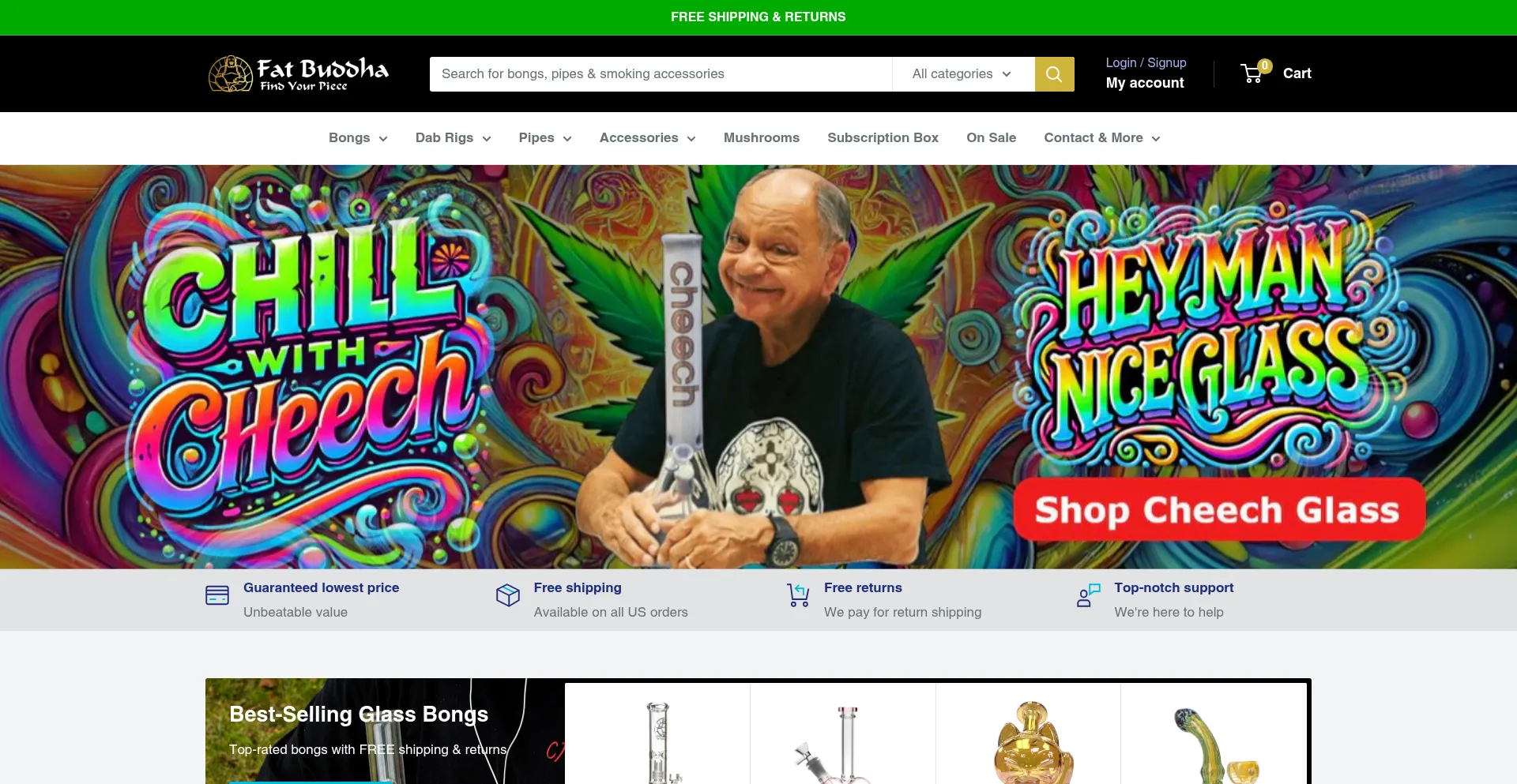 Website screenshot of Fatbuddhaglass.com