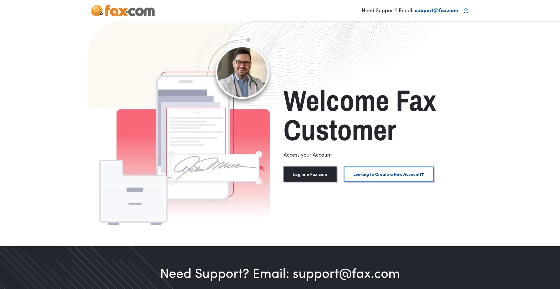 Website screenshot of Fax.com