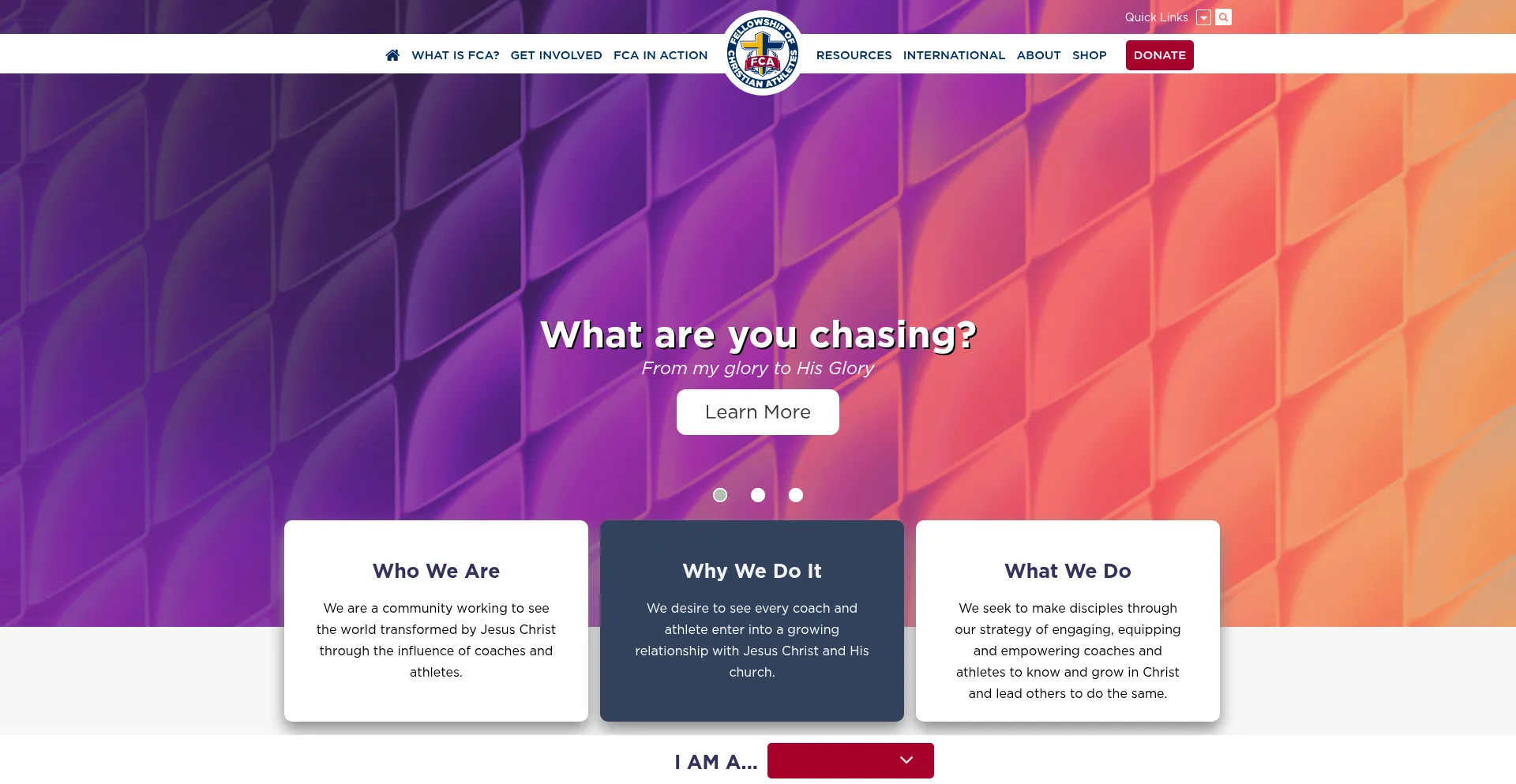 Website screenshot of Fca.org