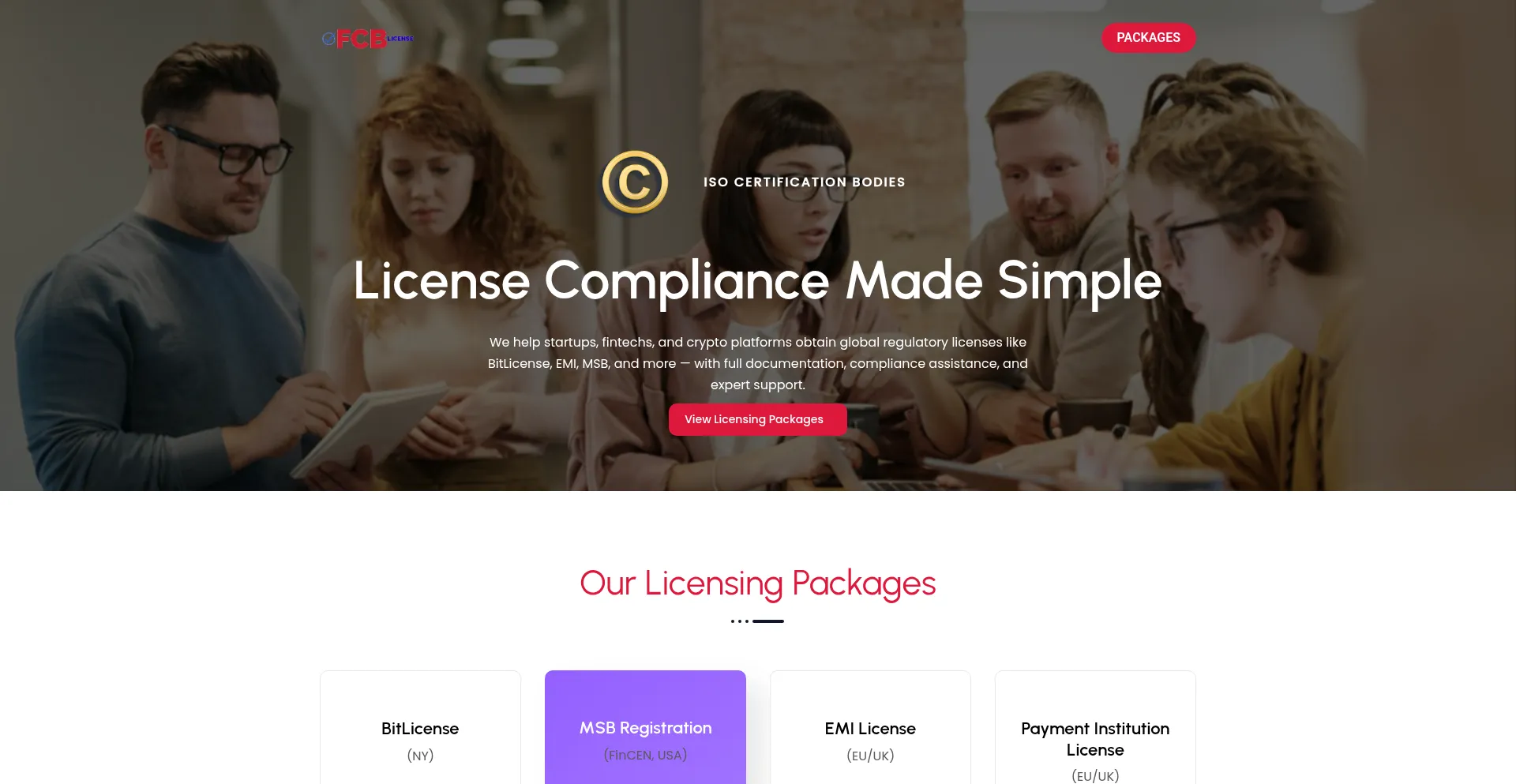 Website screenshot of Fcblicense.org