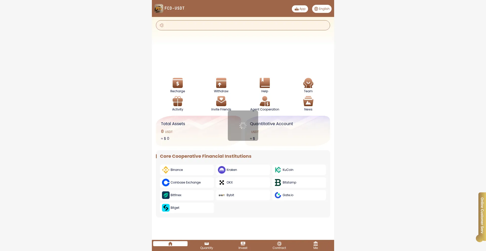 Website screenshot of Fcdusdt.vip