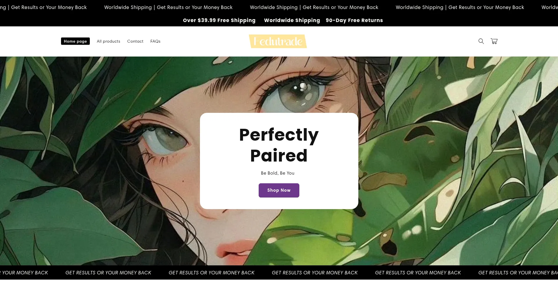 Website screenshot of Fedutrade.com