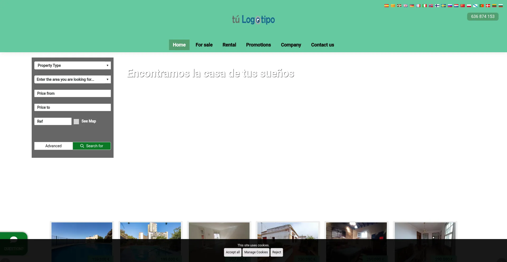 Website screenshot of Feelthesun.es