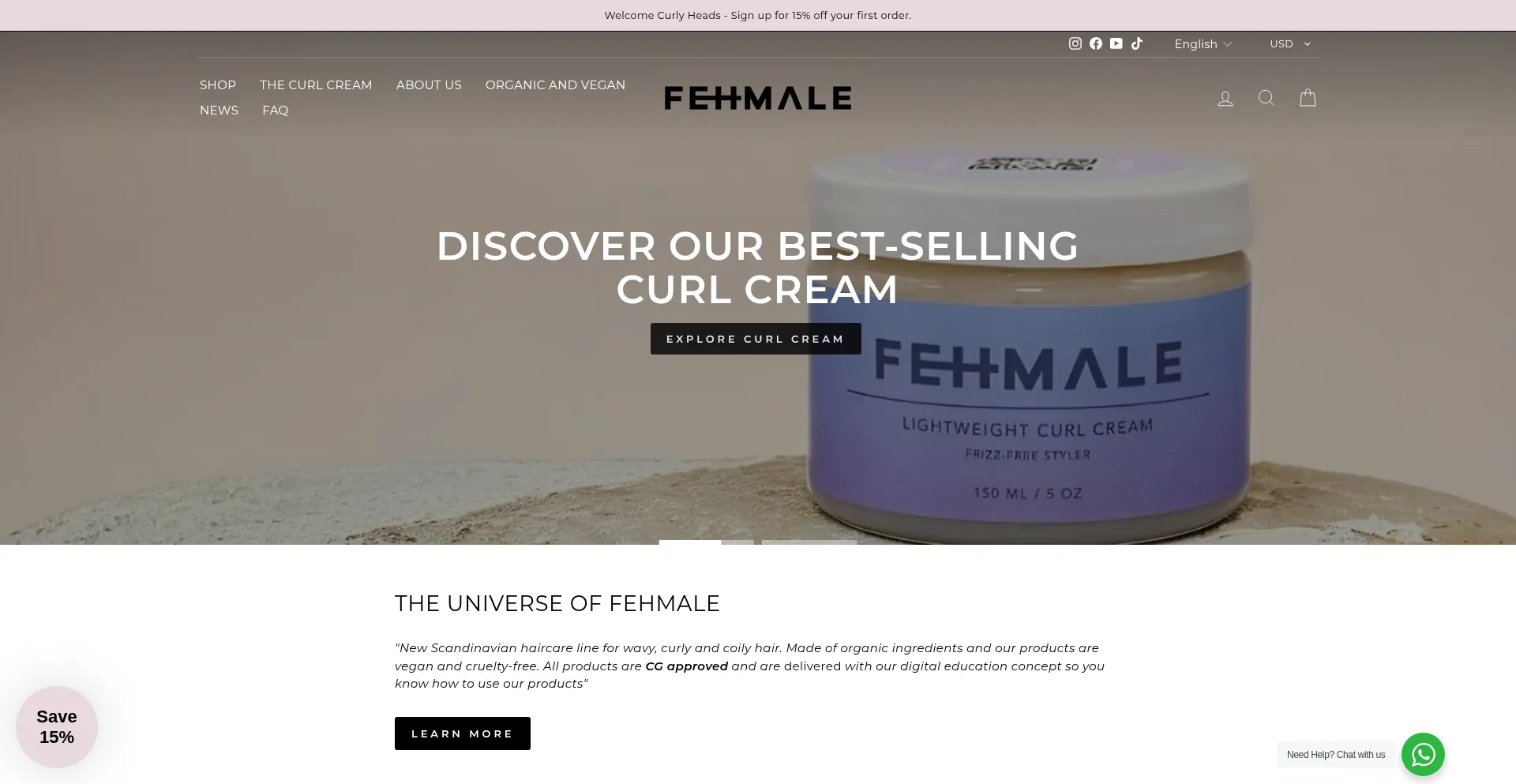 Website screenshot of Fehmale.com
