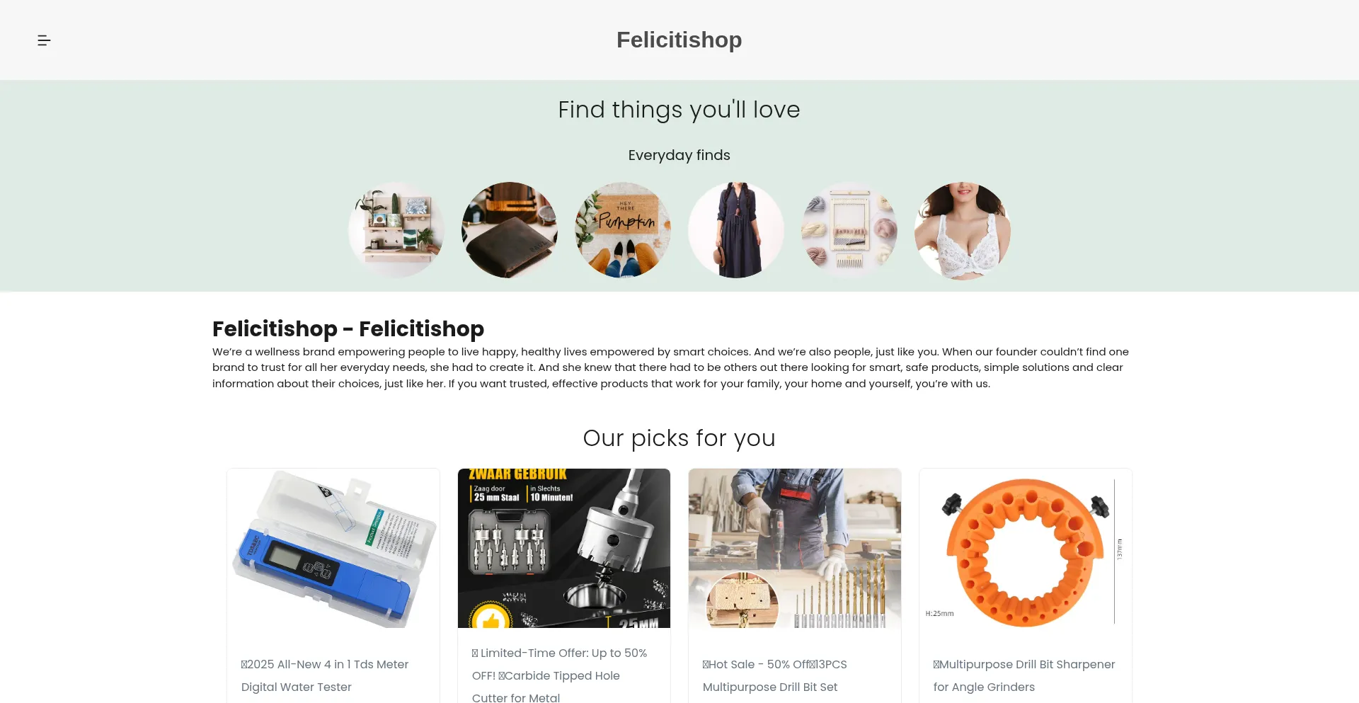 Website screenshot of Felicitishop.com