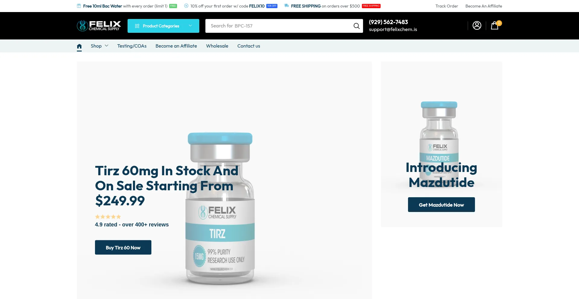 Website screenshot of Felixchem.is