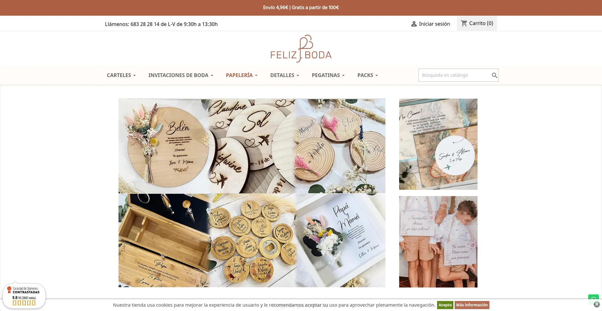 Website screenshot of Felizboda.com