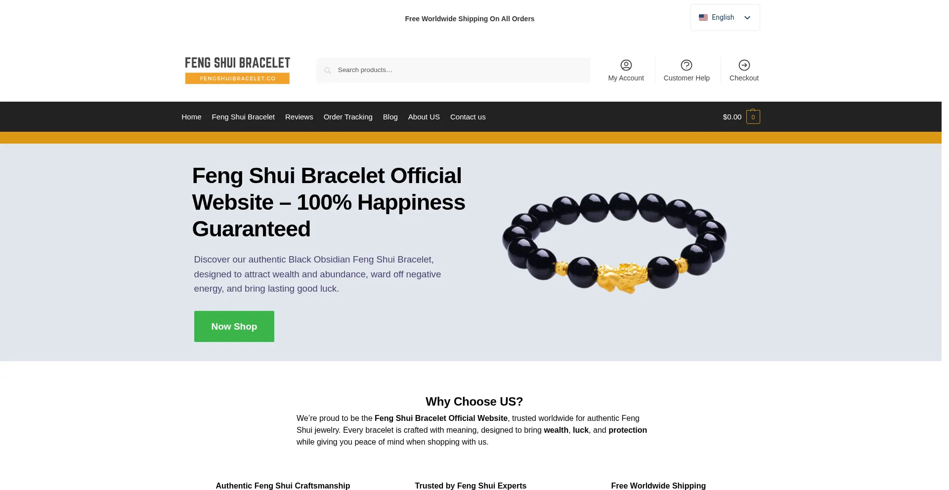 Fengshuibracelet.co Screenshot