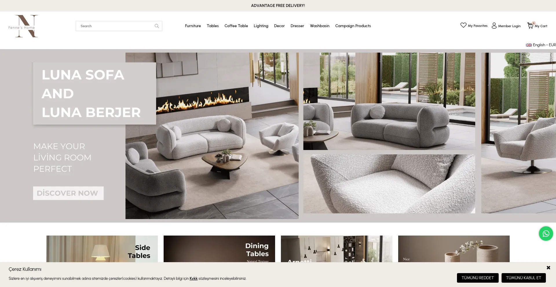 Website screenshot of Fenneshome.com