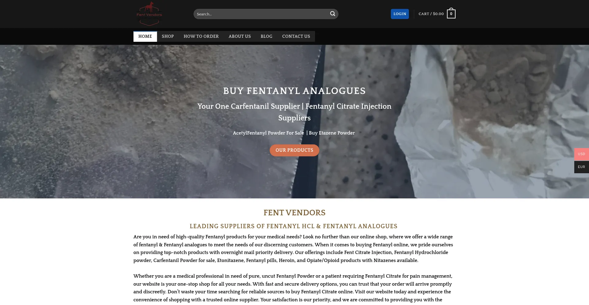 Website screenshot of Fentvendor.com