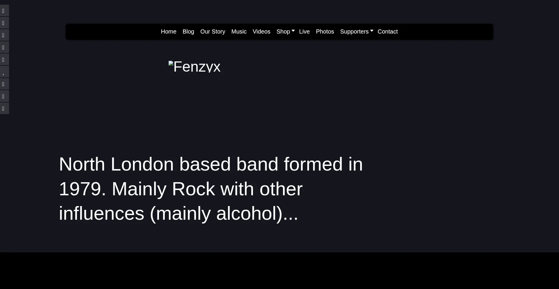 Website screenshot of Fenzyx.com