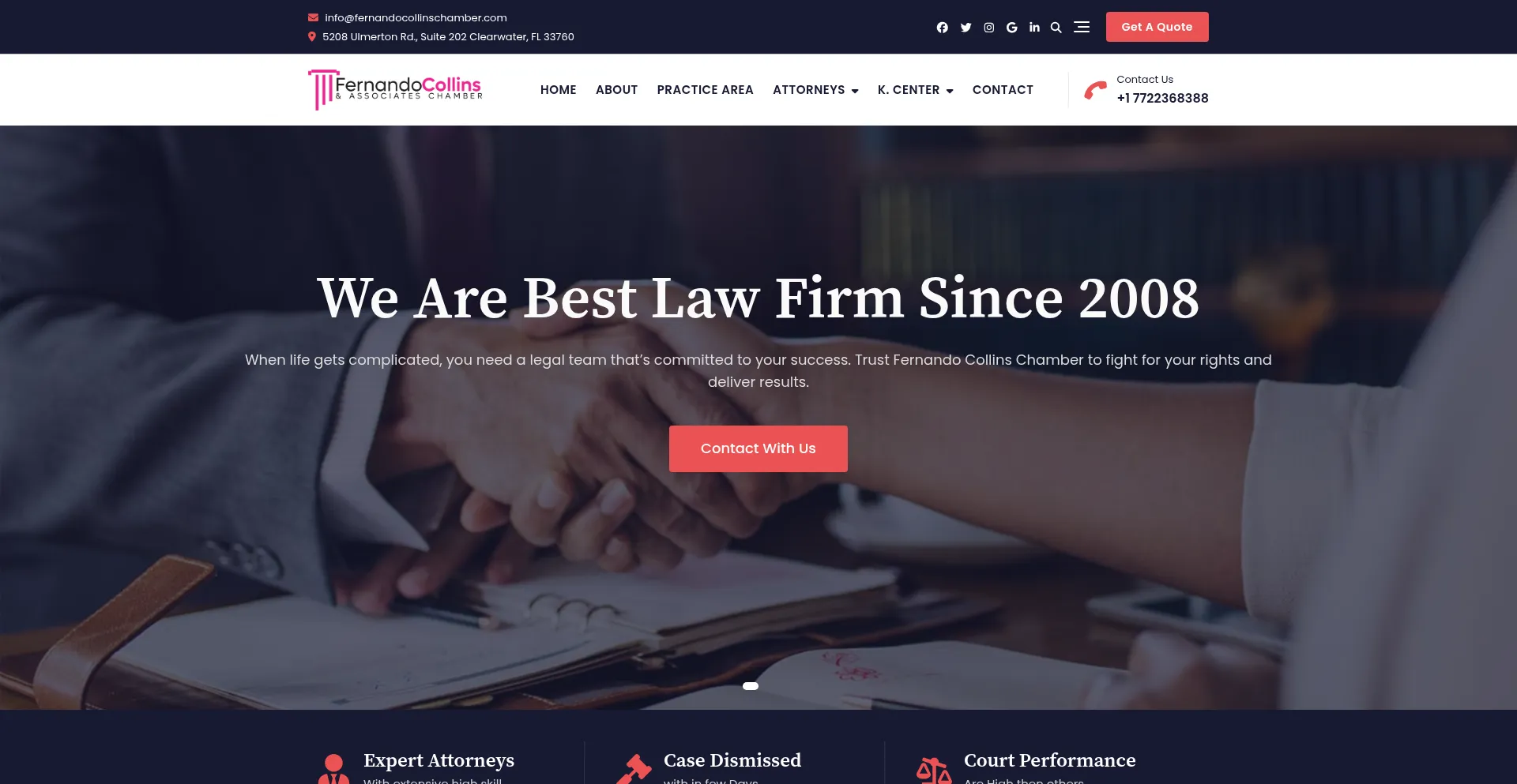 Website screenshot of Fernandocollinschamber.com