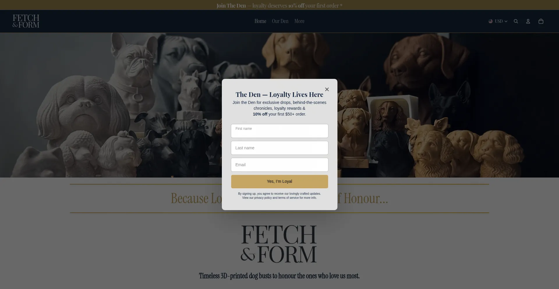 Website screenshot of Fetchandform.com.au