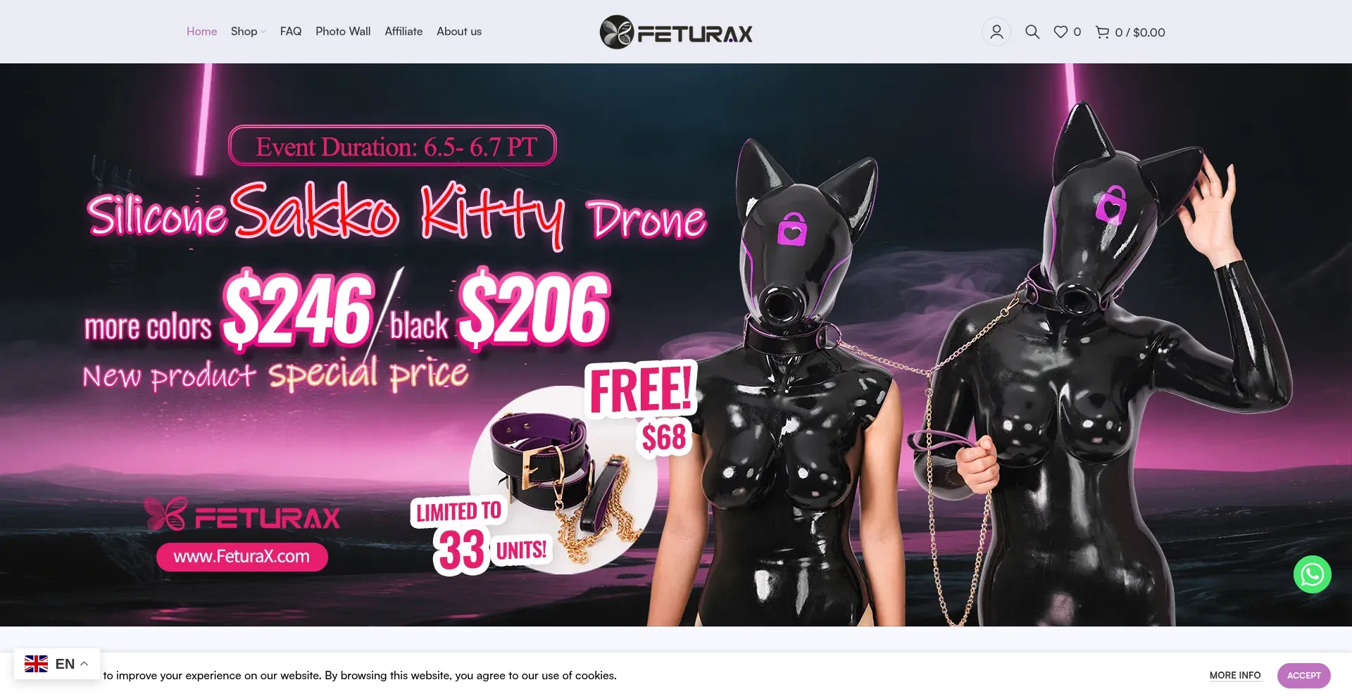 Website screenshot of Feturax.com