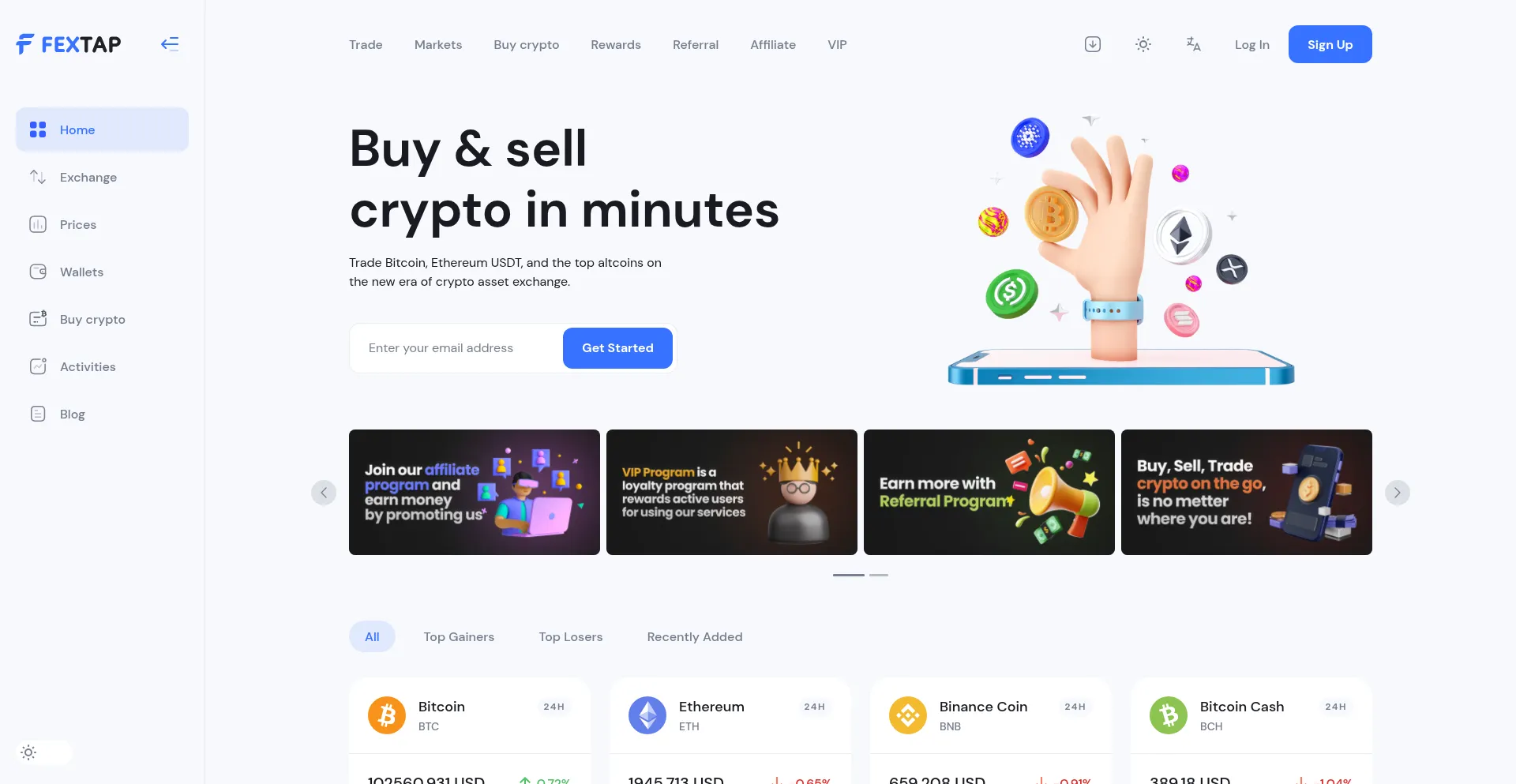 Website screenshot of Fextap.com